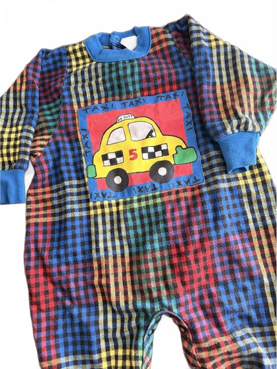 Buster Brown Other - Vintage Buster Brown 18M Plaid Taxi Print Baby Romper